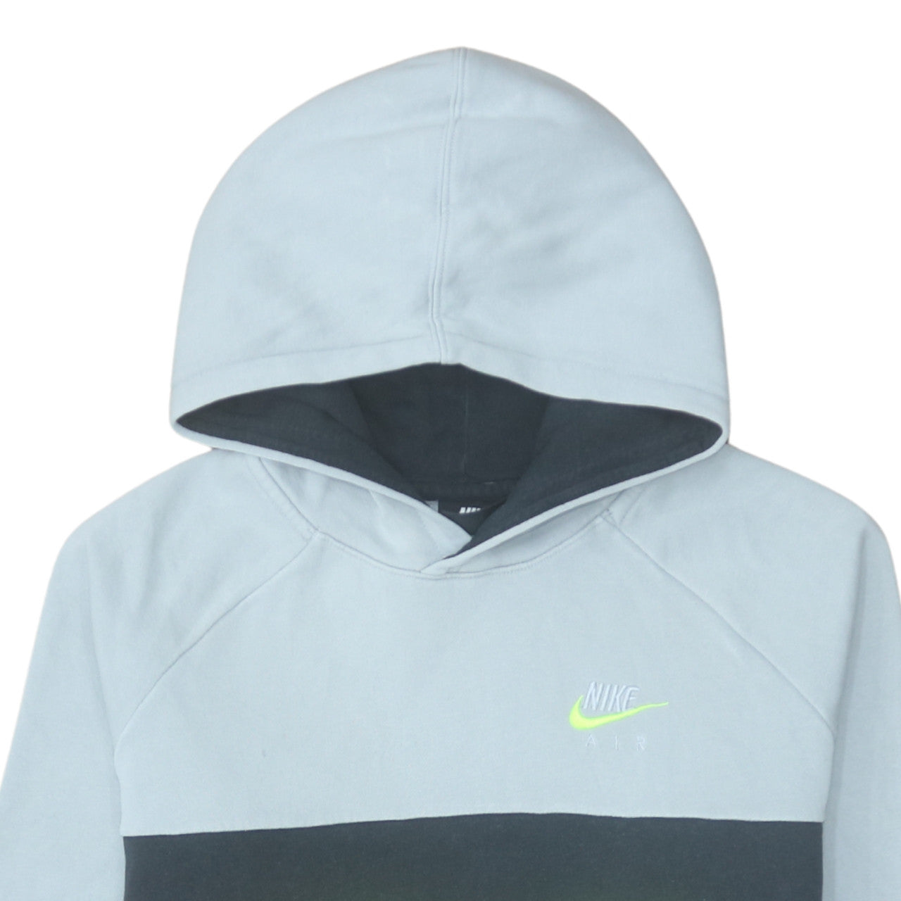 Nike Boys Grey Colourblock Pullover Hoodie XL Fleece Logo Print