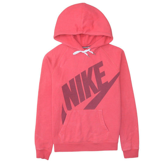 Nike Men's Pink Pullover Hoodie Medium Graphic Logo Sweatshirt