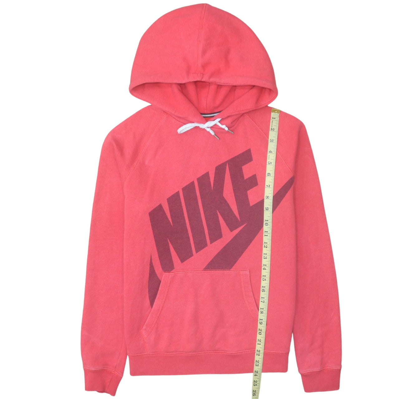 Nike Men's Pink Pullover Hoodie Medium Graphic Logo Sweatshirt