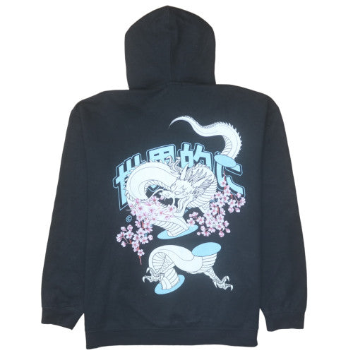 boohooMAN Men's Black XL Pullover Hoodie with Dragon Graphic Print