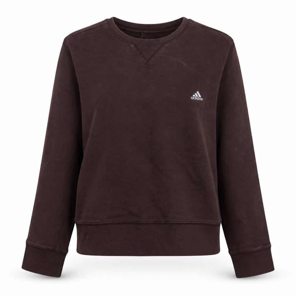 Adidas Women Brown Crew Neck Pullover Sweatshirt Size 12