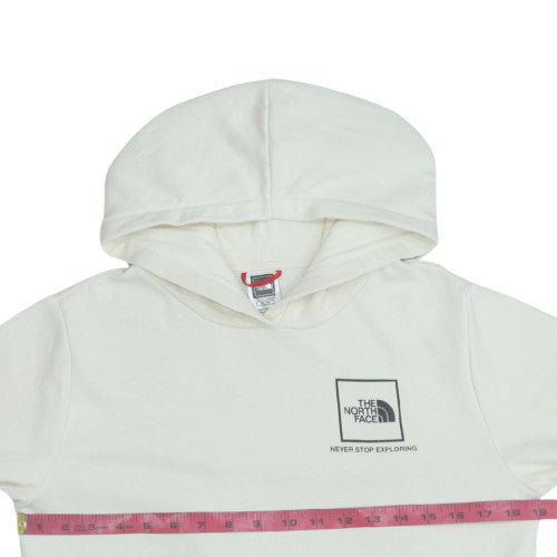 The North Face Boys White Pullover Hoodie XL Fleece Logo Sweatshirt