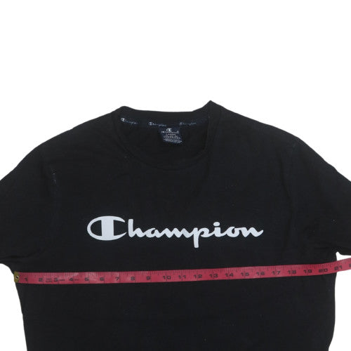 Champion Womens Black Large Basic Cotton Crew Neck T-Shirt