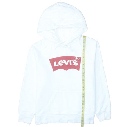 Levi's Men's White Pullover Hoodie M Logo Graphic Sweatshirt