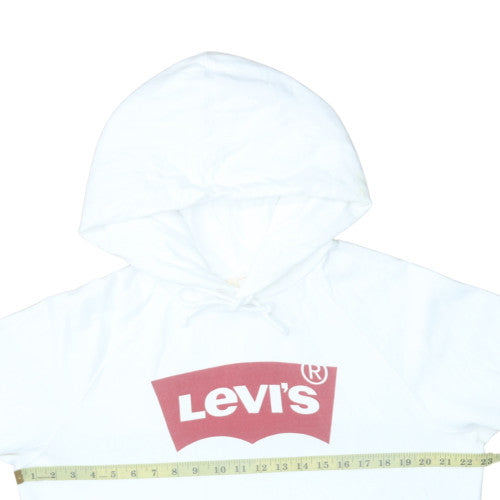 Levi's Men's White Pullover Hoodie M Logo Graphic Sweatshirt