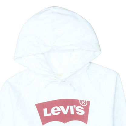 Levi's Men's White Pullover Hoodie M Logo Graphic Sweatshirt