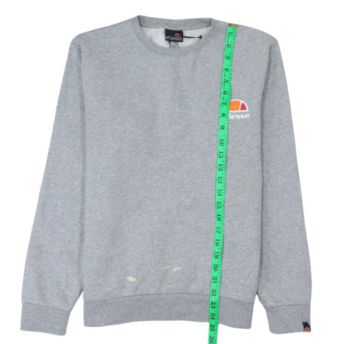 Ellesse Womens Grey Logo Sweatshirt UK 10 Pullover Cotton Blend