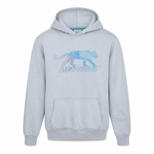 Airness Men's Grey Pullover Hoodie M Graphic Fleece Sweatshirt