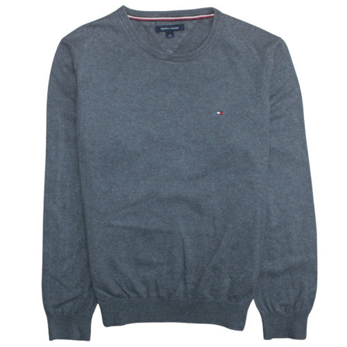Tommy Hilfiger Men’s Grey Cotton Crew Neck Pullover Jumper L