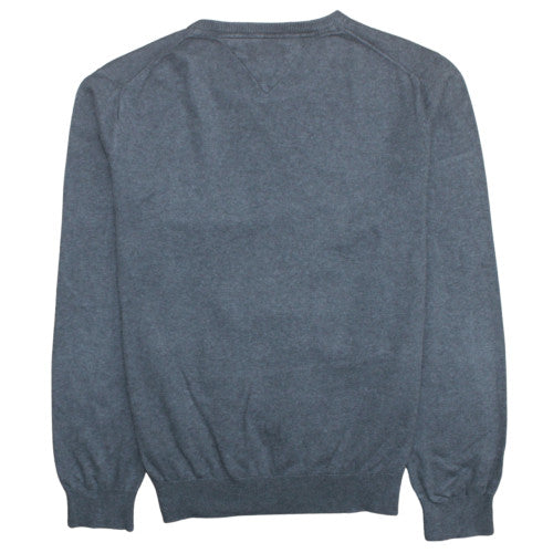 Tommy Hilfiger Men’s Grey Cotton Crew Neck Pullover Jumper L