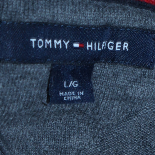 Tommy Hilfiger Men’s Grey Cotton Crew Neck Pullover Jumper L