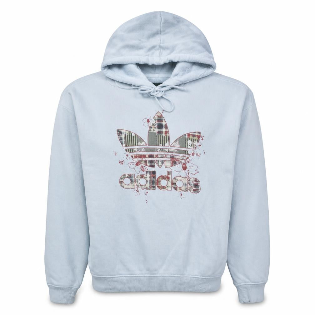 Adidas Women White Pullover Hoodie Size 8 Floral Logo Sweatshirt