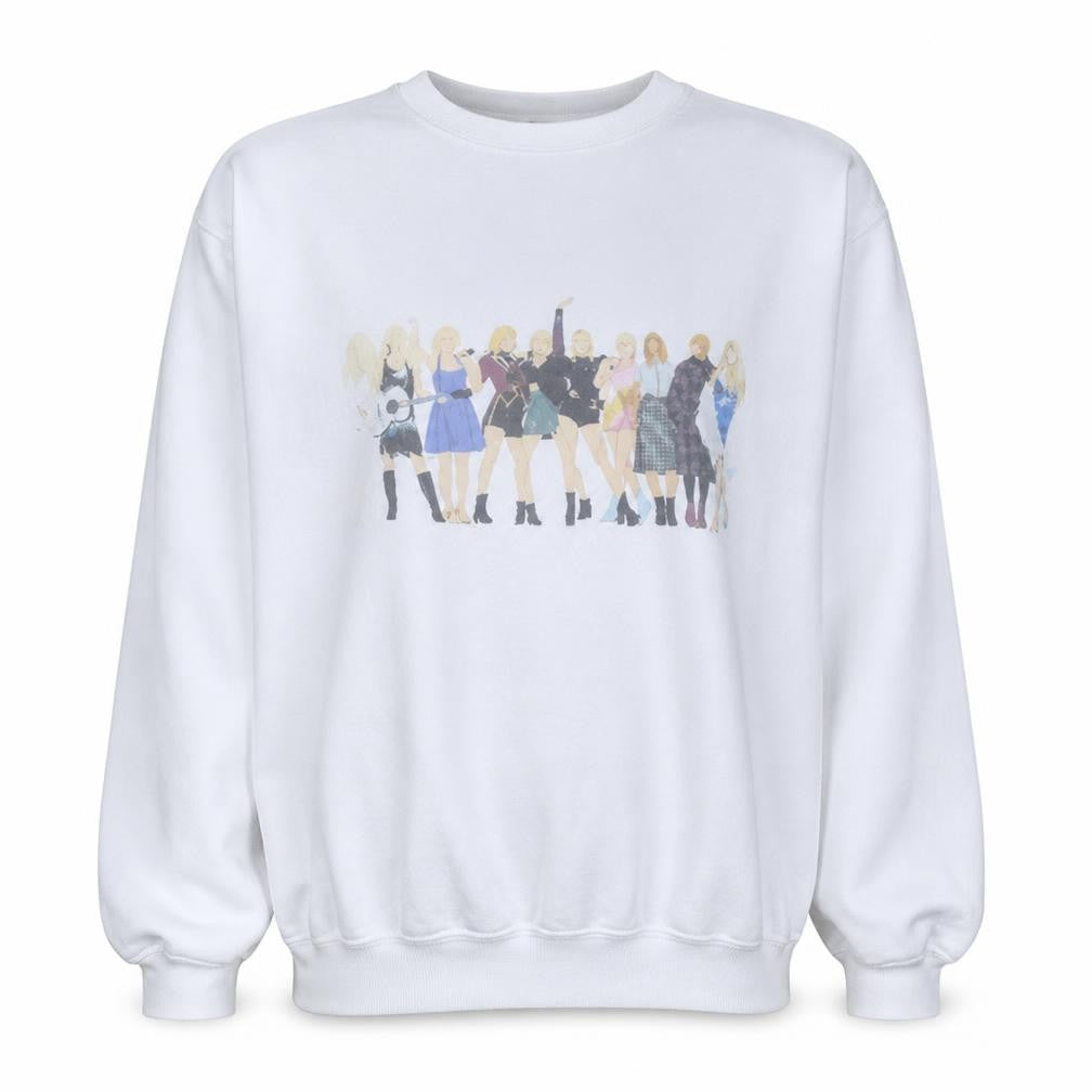 Gildan Womens White Graphic Print 4XL Pullover Sweatshirt