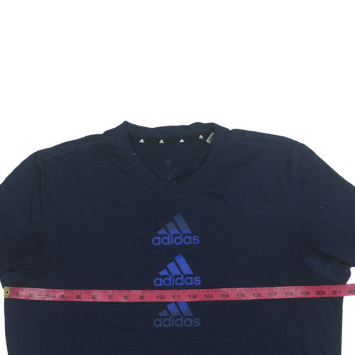 Adidas Men's Navy Blue Crew Neck Short Sleeve T-Shirt M Cotton