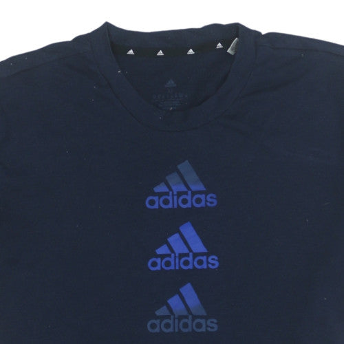 Adidas Men's Navy Blue Crew Neck Short Sleeve T-Shirt M Cotton