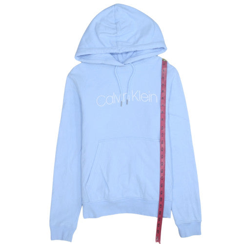 Calvin Klein Women Blue Pullover Hoodie Medium Logo Cotton