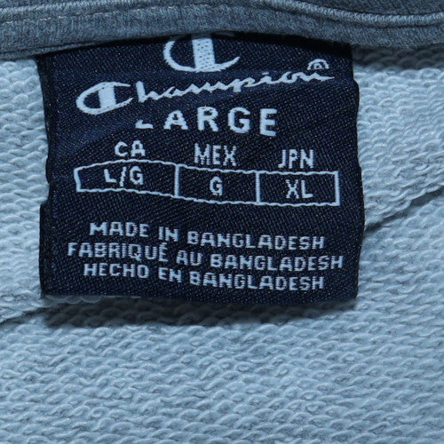 Champion Men's Grey Large Embroidered Logo Crew Neck Sweatshirt