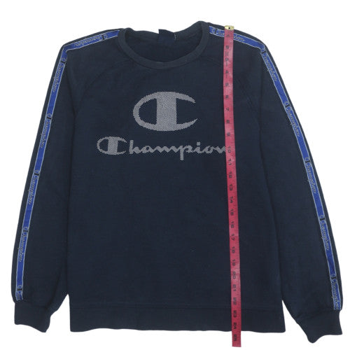 Champion Boys Blue Logo Pullover Sweatshirt 15-16 Years Fleece Crew Neck