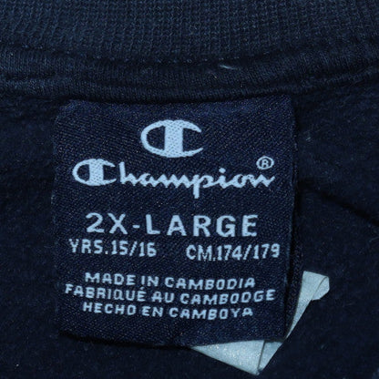 Additional view of Champion boys’ blue logo pullover sweatshirt 15-16 years fleece crew neck