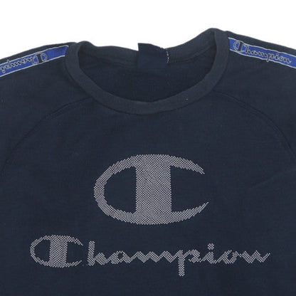 Additional view of Champion boys’ blue logo pullover sweatshirt 15-16 years fleece crew neck