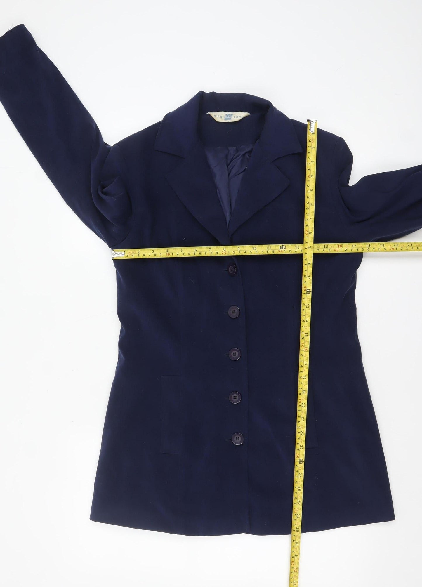New Look Women's Blue Blazer Jacket UK 14 Lined Classic Style