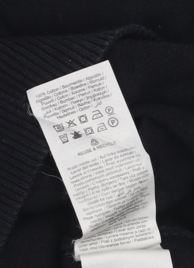 Jack & Jones Men's Black Cotton Crew Neck Pullover Jumper M