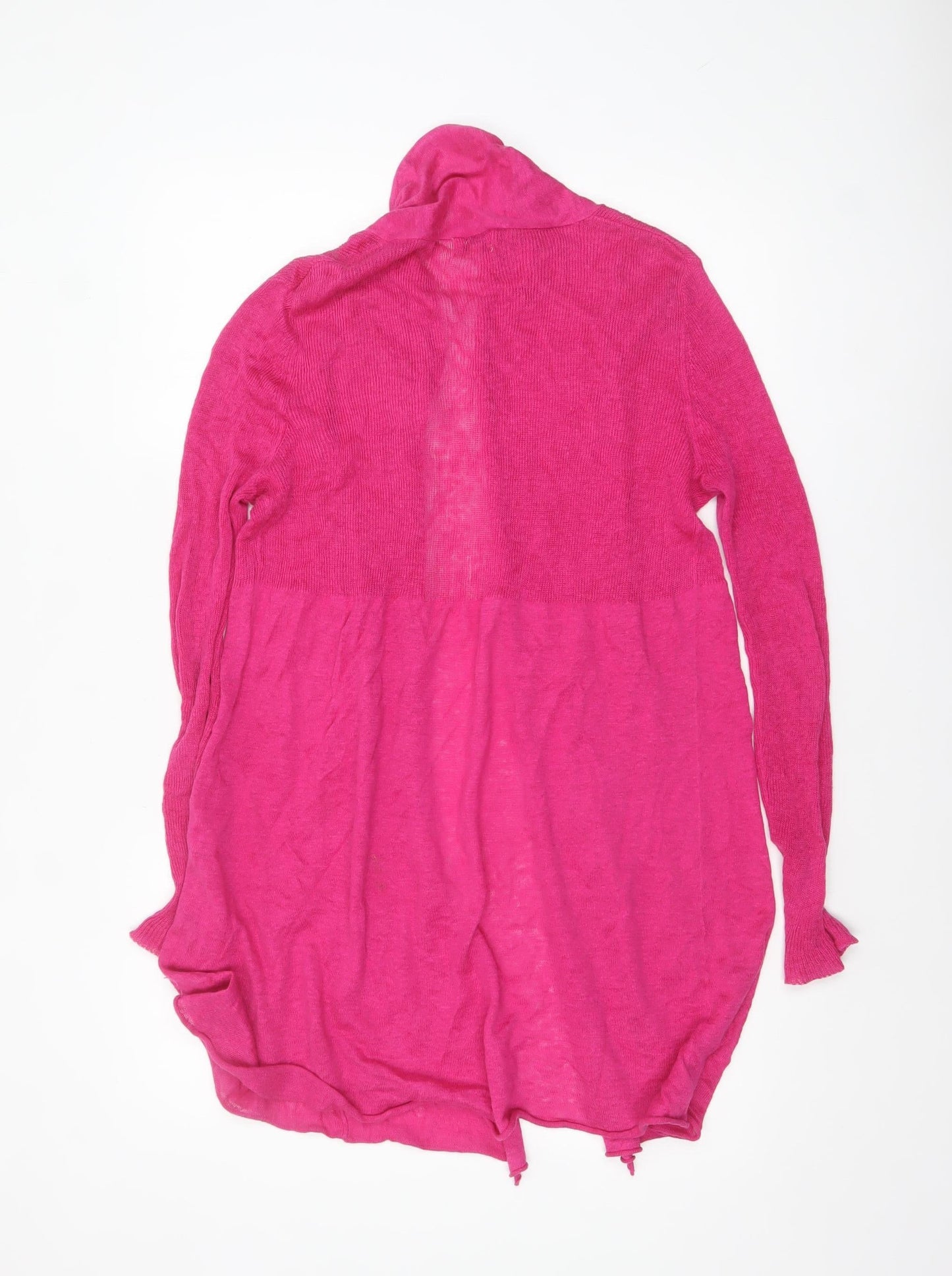 Phase Eight Women’s Pink Linen Long Sleeve Open Cardigan Size 12