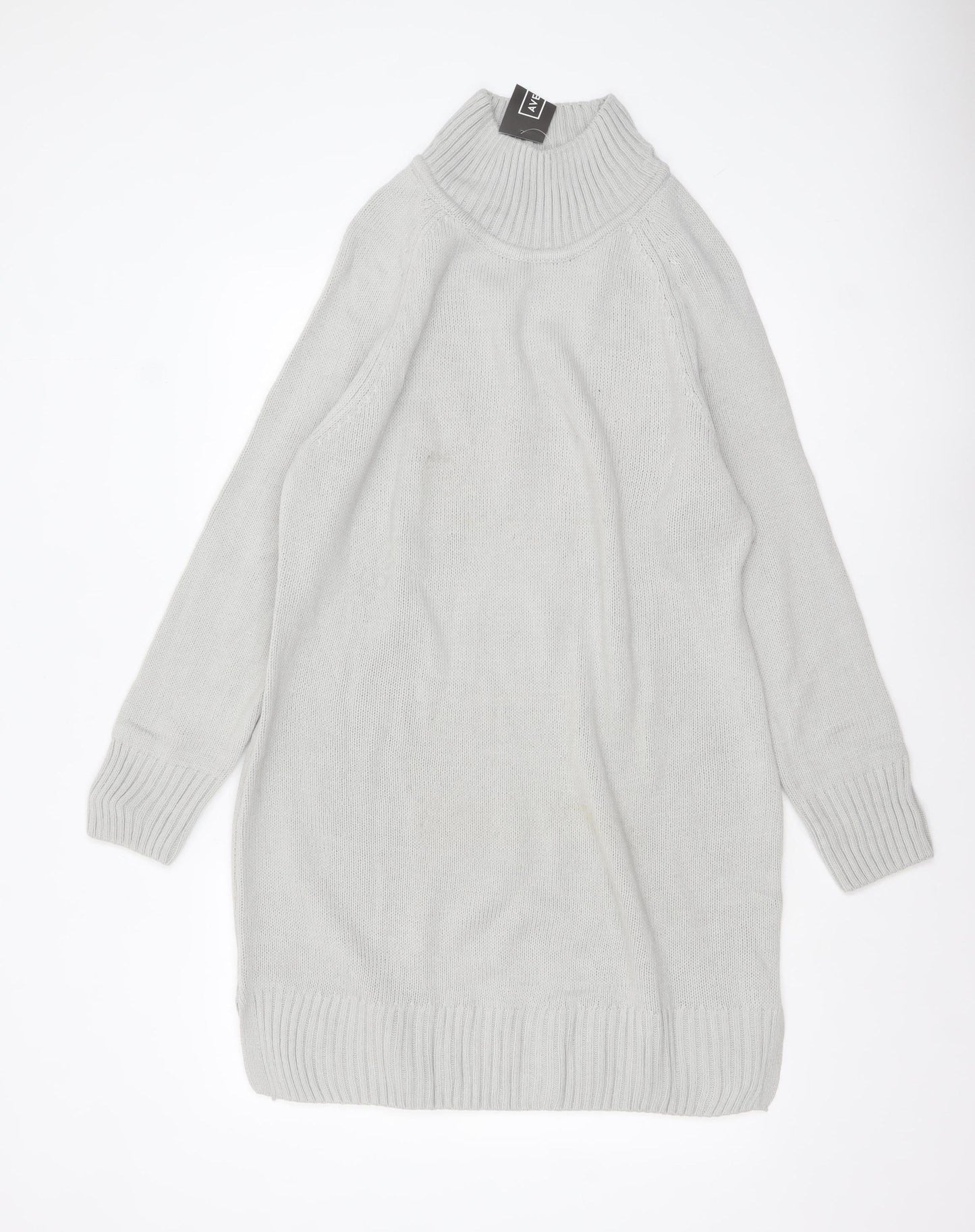 Avenue Women’s Grey Roll Neck Long Sleeve Tunic Jumper Size 16