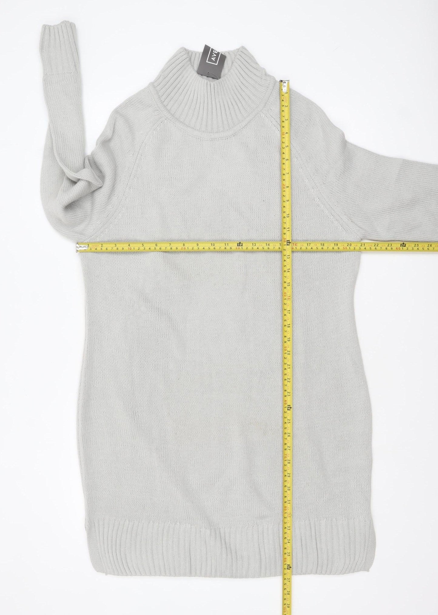 Avenue Women’s Grey Roll Neck Long Sleeve Tunic Jumper Size 16