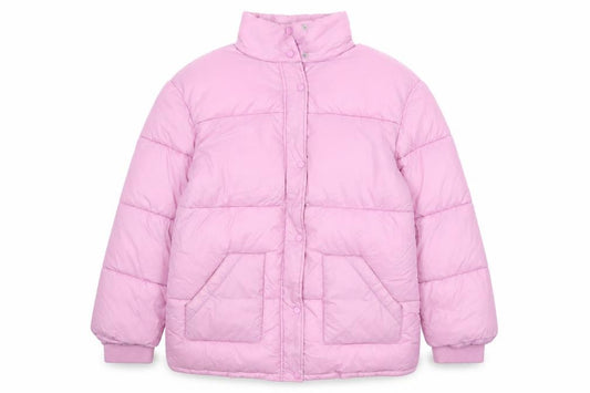 Influence Womens Pink Puffer Jacket UK 12 Winter Quilted Mid-Length Coat