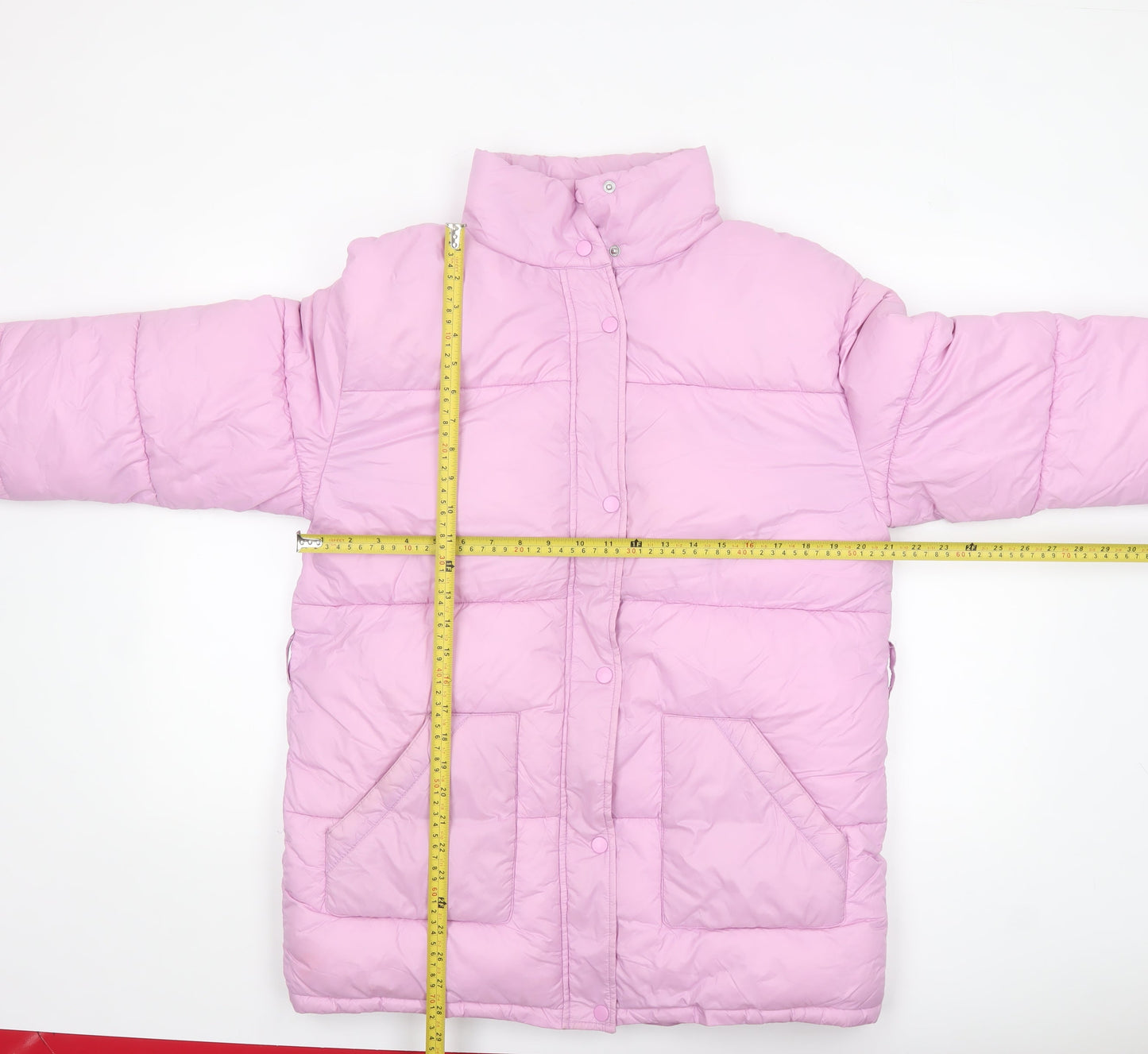 Influence Womens Pink Puffer Jacket UK 12 Winter Quilted Mid-Length Coat
