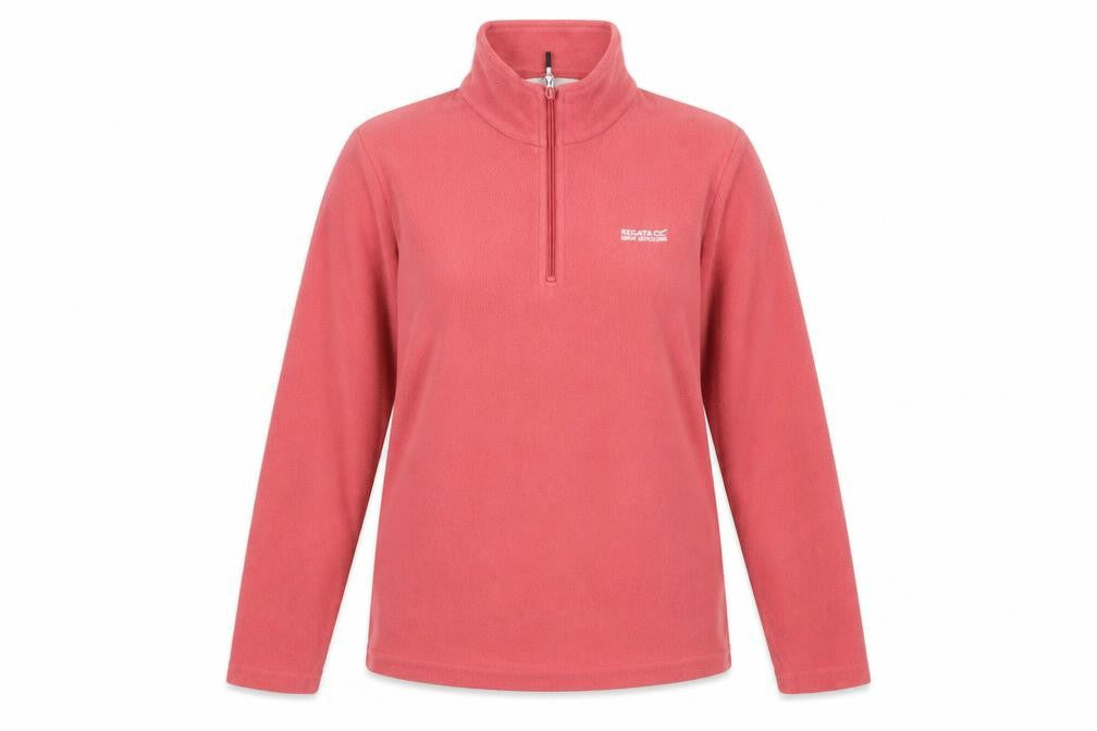 Regatta Women Pink Fleece Pullover 1/4 Zip Sweatshirt UK 10