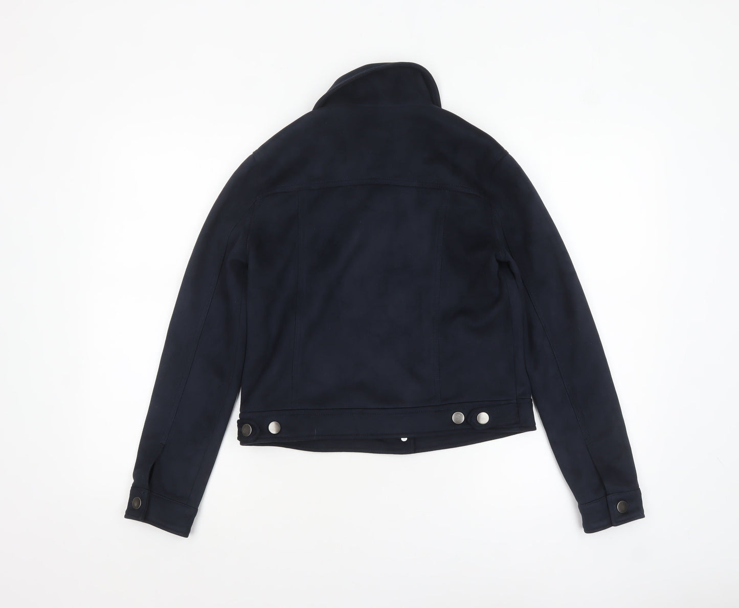 Primark Women's Blue Suede Look Button-Up Jacket Size 8