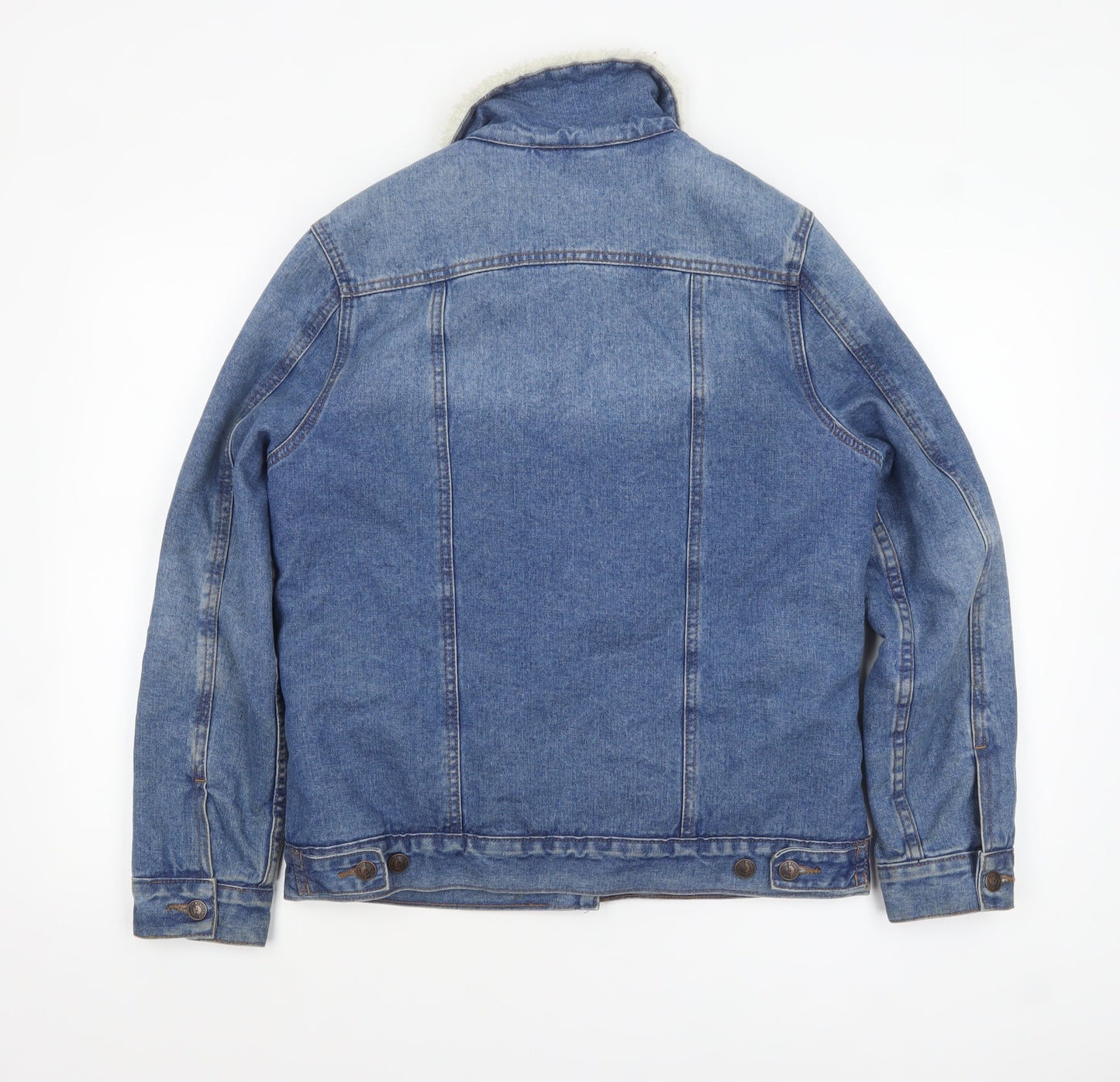 New Look Women Blue Sherpa Lined Denim Jacket Size 10