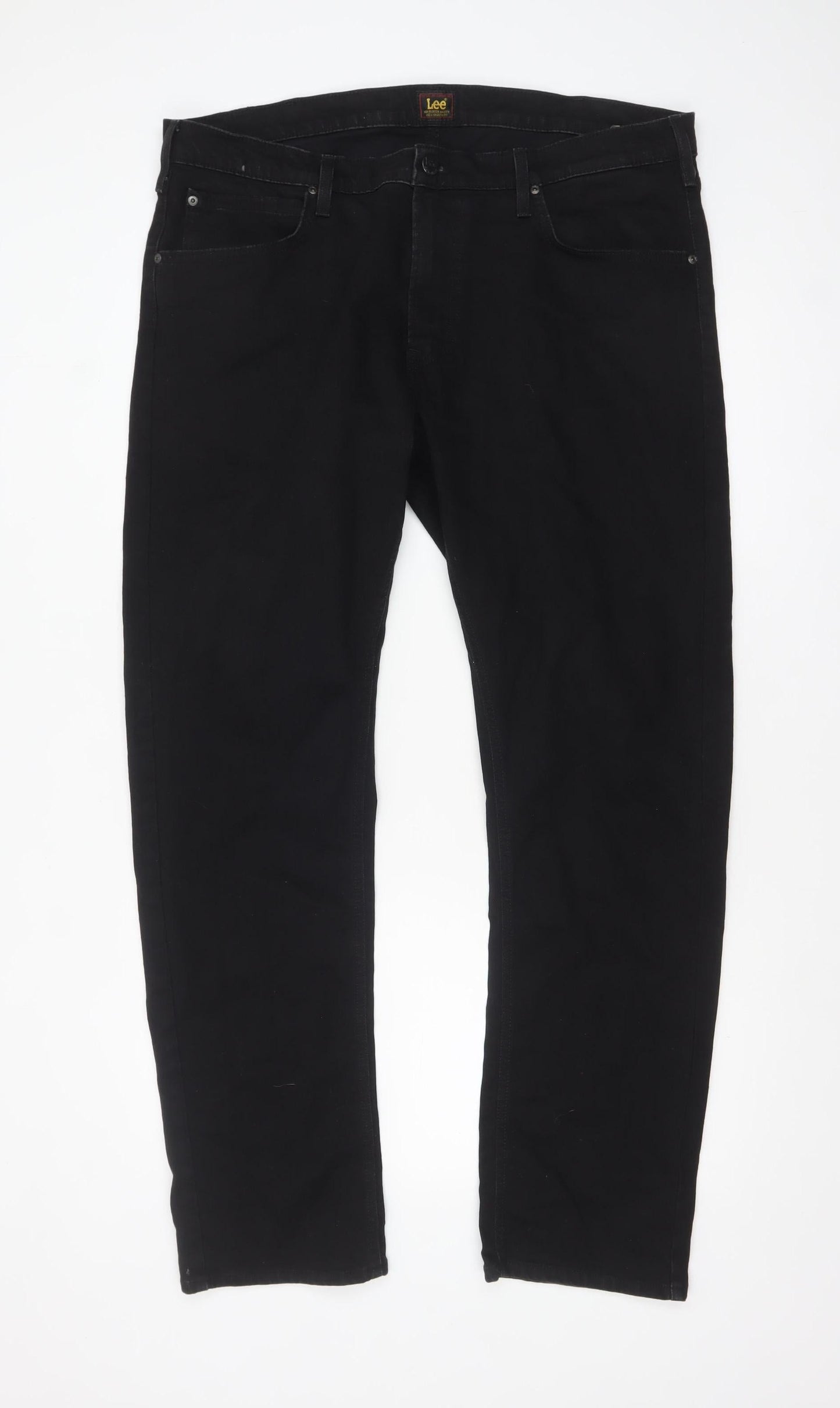 Lee Men's Black Daren Zip Fly Straight Regular Fit Jeans W38 L32