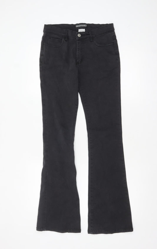 Streetwear Womens Black Flared Slim Stretch Jeans Size 5