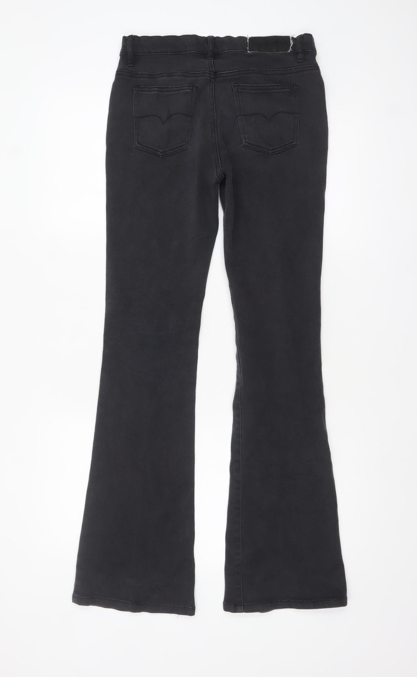 Streetwear Womens Black Flared Slim Stretch Jeans Size 5