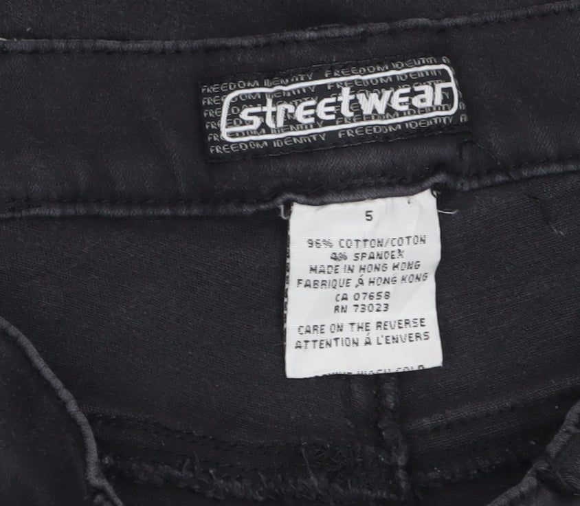 Streetwear Womens Black Flared Slim Stretch Jeans Size 5