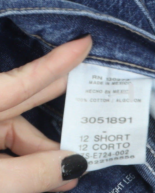 Lee Women's Blue Size 12 Relaxed Fit Straight Leg Jeans