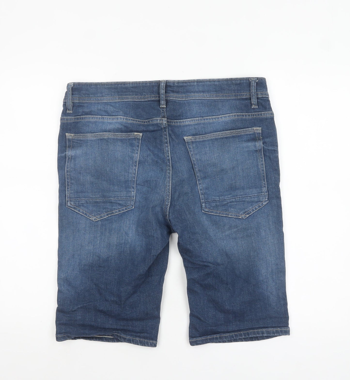 Burton Menswear Blue Denim Distressed Shorts Mens L W34 Casual