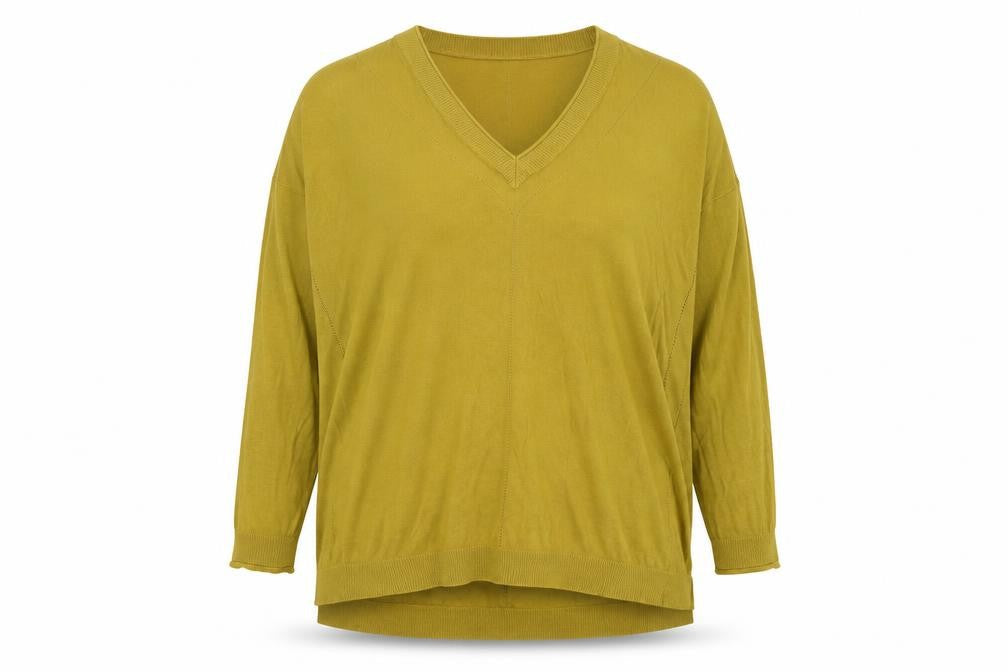 Next Women's Mustard V-Neck Long Sleeve Pullover Jumper Size 16