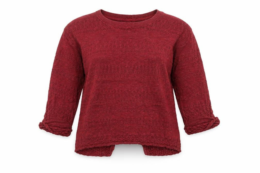 FatFace Women's Red Cotton Knit Jumper Size 8 Crew Neck