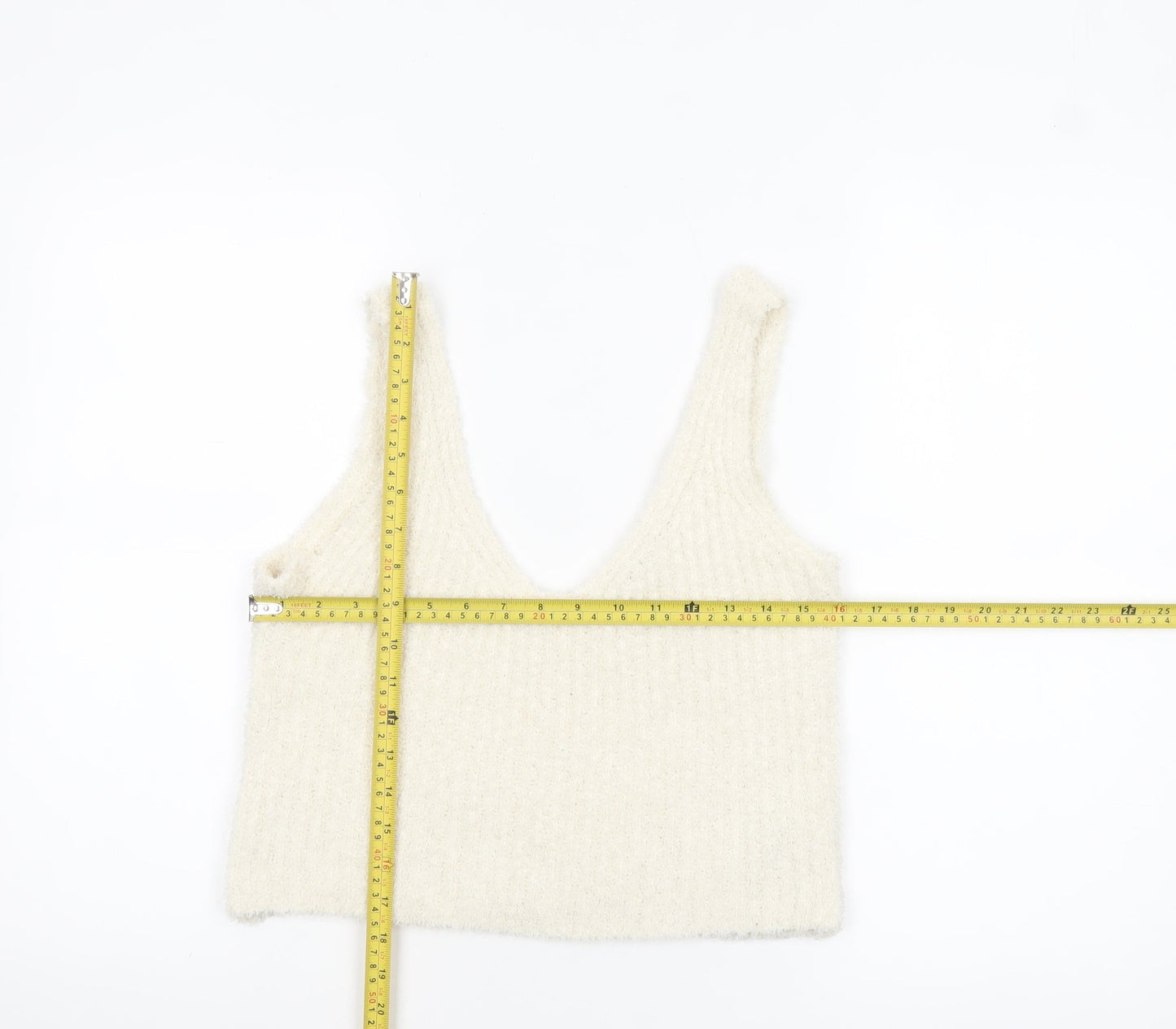 ASOS Women’s Ivory Cropped Knit Tank Top UK 8