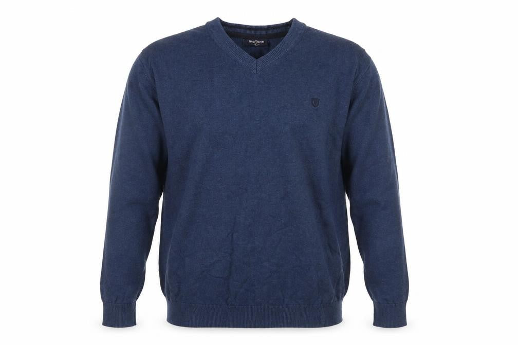 Pre End Men's Blue V-Neck Cotton Pullover Jumper XL