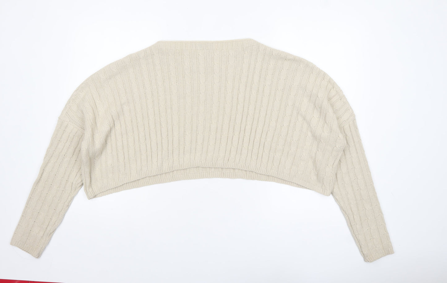 Miss Foxy Women’s Beige Cable-Knit Plus Size Jumper 20-24 Acrylic