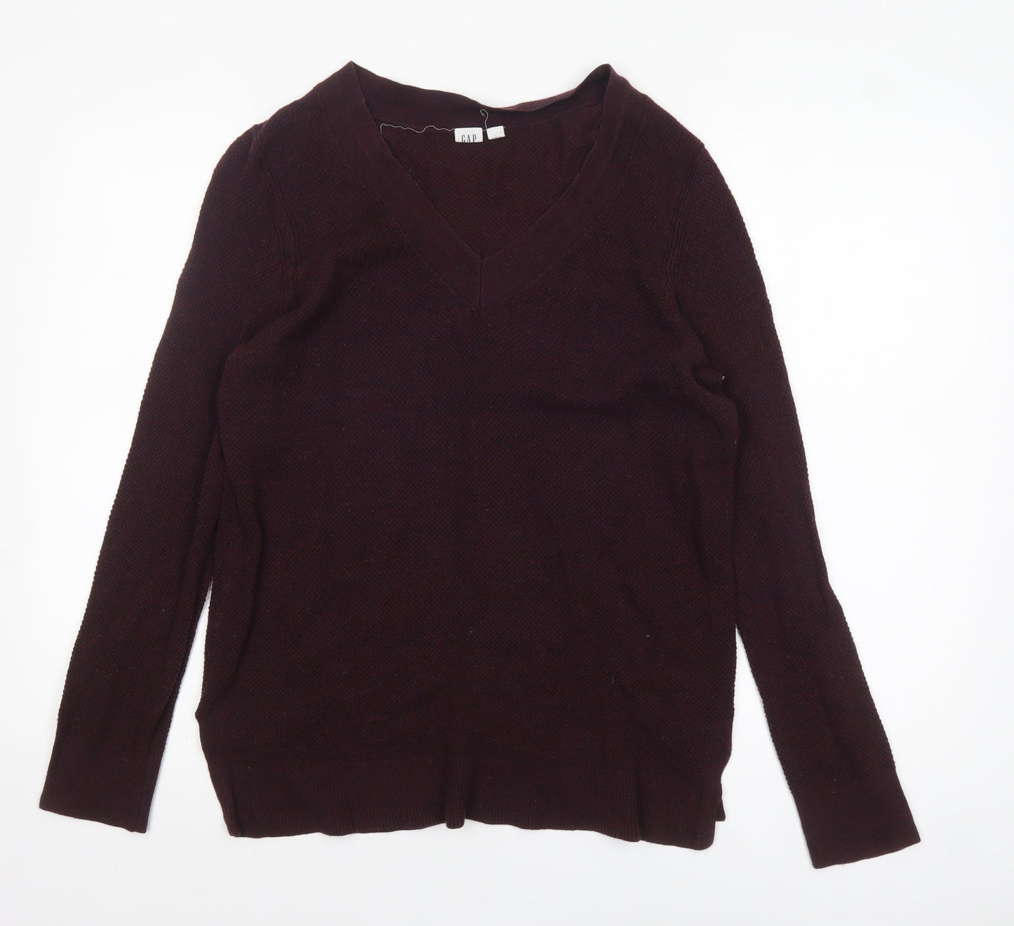 GAP Men’s Brown Cotton Blend V-Neck Jumper Size L