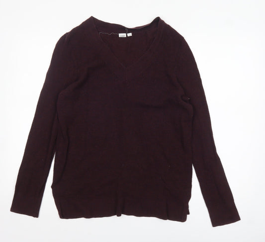 GAP Men’s Brown Cotton Blend V-Neck Jumper Size L