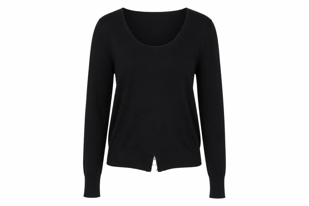 Mint Velvet Womens Black Size 8 Scoop Neck Hook Cardigan