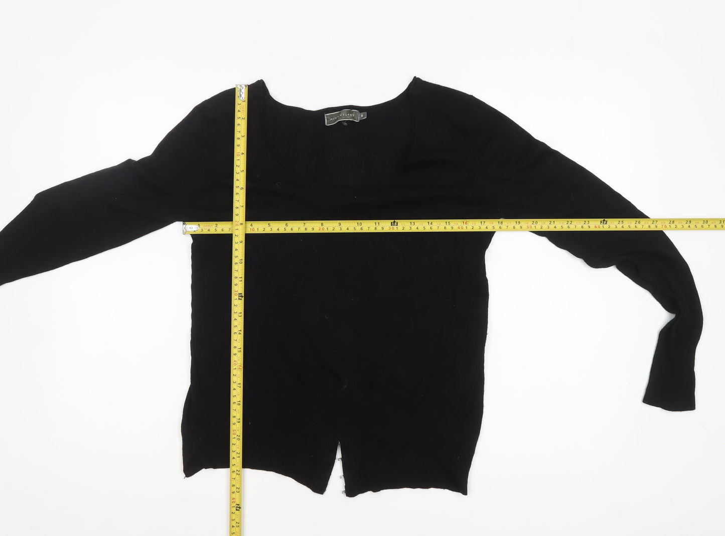 Mint Velvet Womens Black Size 8 Scoop Neck Hook Cardigan