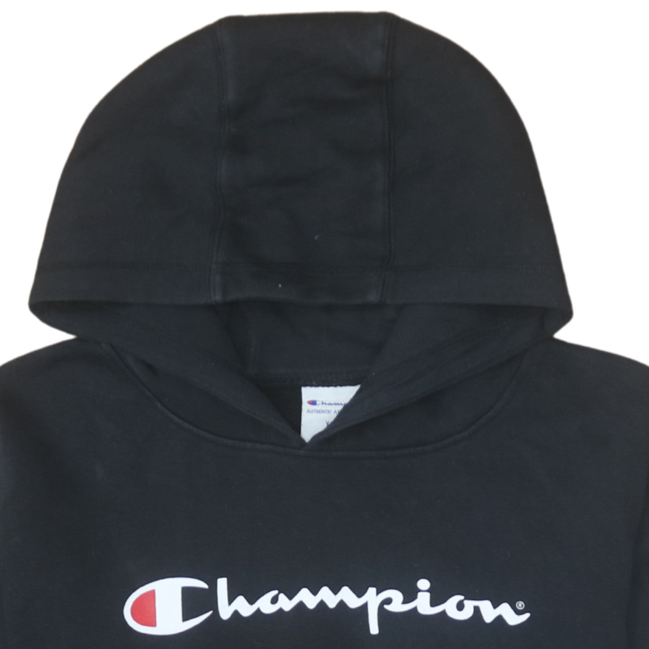 Champion Teens Black Pullover Hoodie Sweatshirt Youth 14 Logo Print